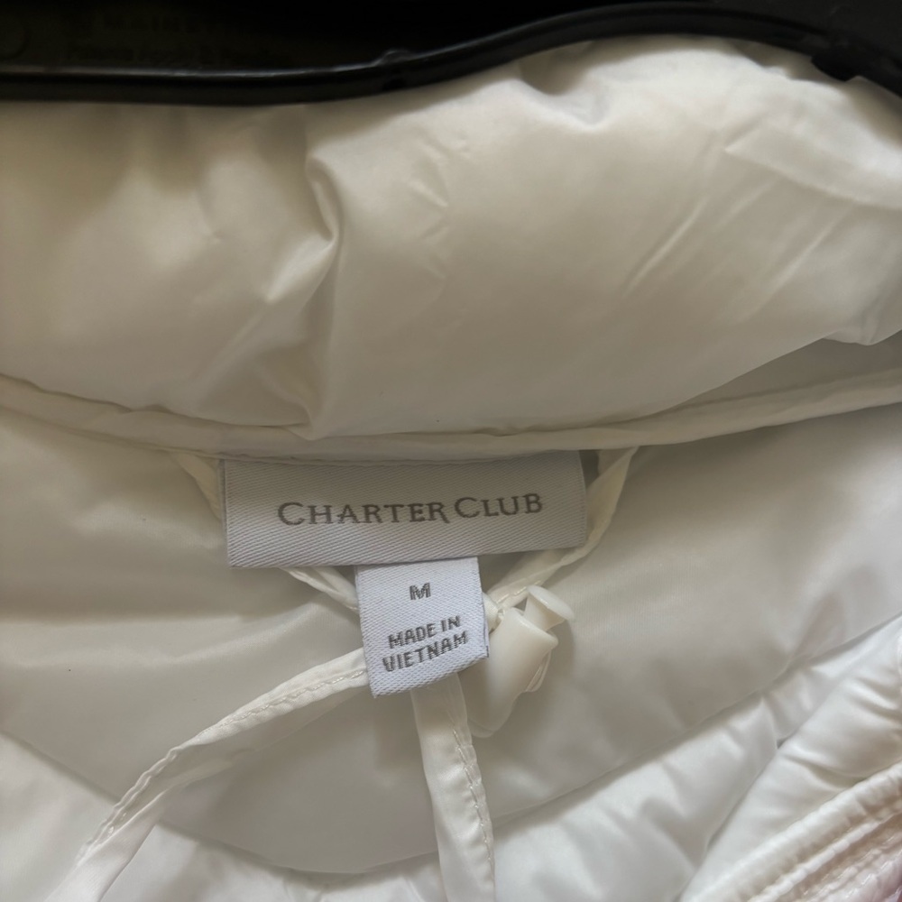 NWT Charter Club Quilted White Hooded Vest - Picture 5 of 7